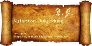 Nyisztor Jukundusz névjegykártya
